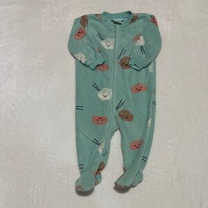 PEKKLE 9 month fleece footie / sleeper sushi print